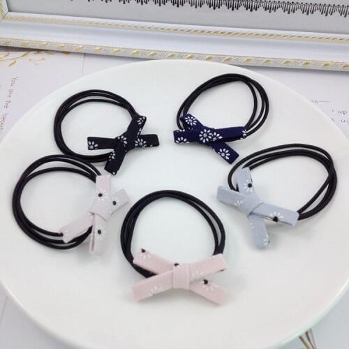 1 pcs Bow Elastic Rubber Bands Girl Candy Color Headwear Ribbon Women Hair Accessories Scrunchy Ornaments