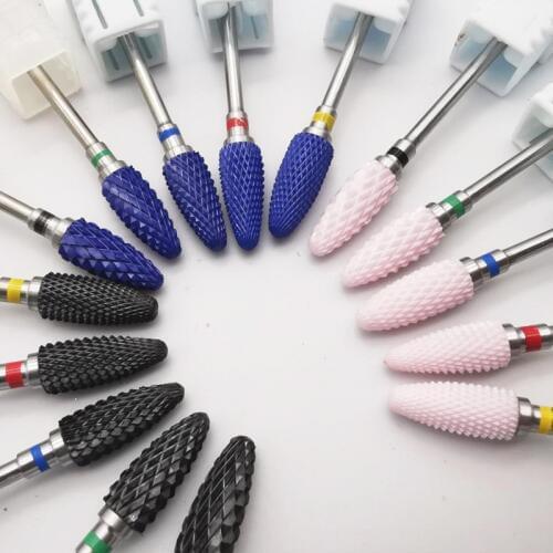 RIKONKA 1pcs Ceramic Nail Drill Bits Milling Cutter For Manicure Electric Nail Drill Manicure Machine Accessory Nail Files Tool