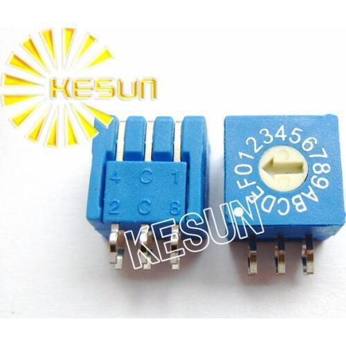 100% Original ERD116 ERD116RR 3:3 0-F 16 way 2.54mm Blue Rotary Encoder switch ERD116RRZ x 50PCS