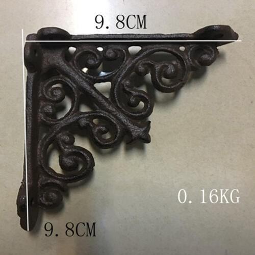 2pcs/ One Pair Antique Cast Iron Wall Mounted Support Display Holder Heavy Duty Metal Shelf Brackets Home Decor