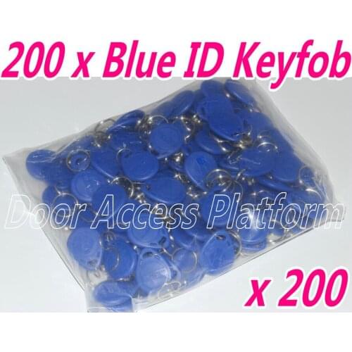 200 pcs of Blue color 125KHz ID keytag RFID Card Keyfobs, ABS waterproof Keyfobs for time attendance and access control machine