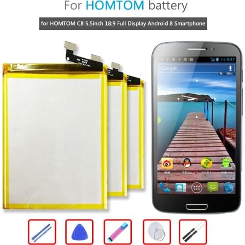 3000mah Mobile Phone Battery for HOMTOM C8 5.5inch 18:9 Full Display Android 8 Smartphone Li-ion Bateria