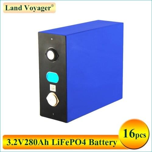 16pcs Land Voyager 3.2V 280Ah lifepo4 battery 12V 48V Rechargeable battery pack for Electric car RV Solar Energy storage