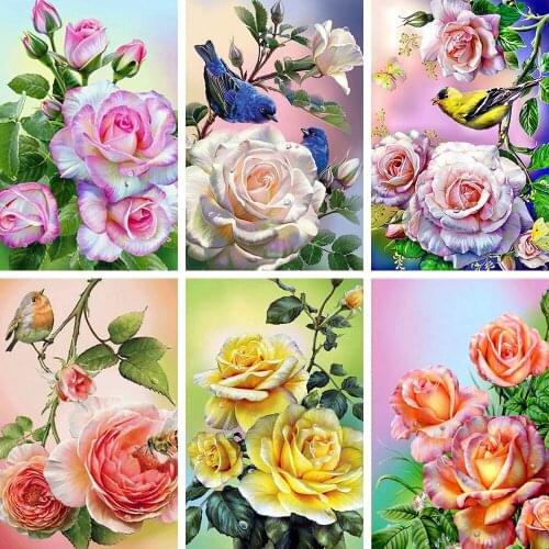 Animals Diamond Painting 5D DIY Bird Full Round Diamond Embroidery Cross Stitch Picture of Rhinestone Mosaic Flower Home Decor