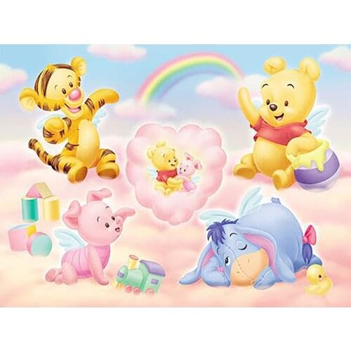 5D Disney Series Winnie The Pooh and His Friends Diamond Painting Square/round Childrens Handmade Diamond Embroidery Decoration