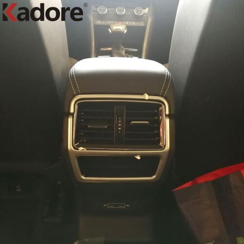 For Skoda kodiaq 2016 2017 2018 Car Accessories ABS Matte Rear Seat Air Conditioning Trim Cover AC Outlet Decoration Sticker