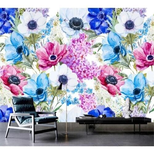 Beibehang Modern minimalist flower floral rose floral fashion background wall living room custom wallpaper 3D mural decoration