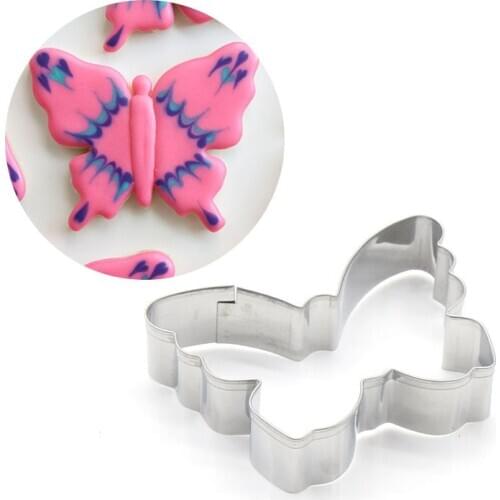 Free Shippg Stainless Steel Biscuit Mould Butterfly Shape Fondant Cake Mold DIY Sugarcraft 3D Pastry Cookie Cutters Cake Tools