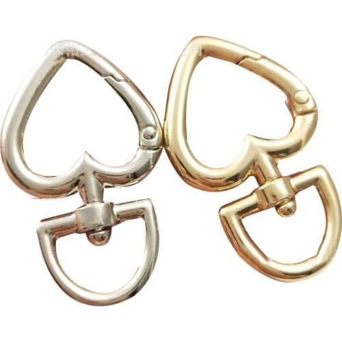 5pcs Hearts Shape Metal Lobster Clasp Key Ring Keychain Buckle Diy Jewelry Accessories