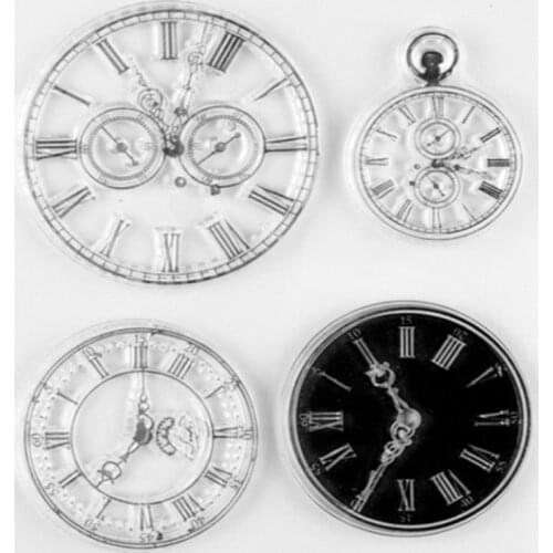 Clock Clear Transparent Stamp Seal For DIY Scrapbooking Rubber Stamp Card Making Album Decoroation Crafts