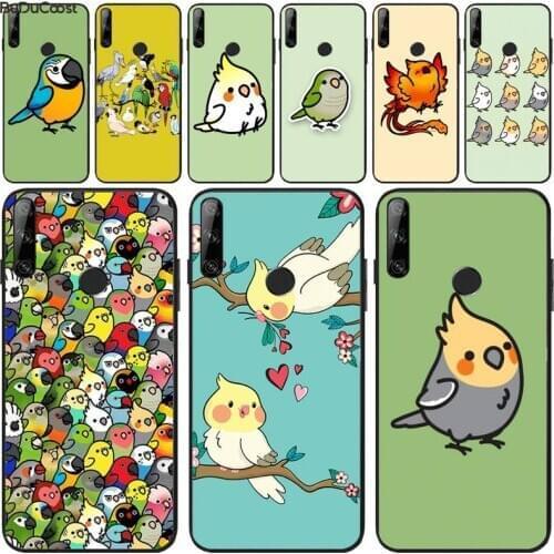 Cartoons Chubby Cockatiel Phone Case For Huawei Y5 II Y6 II Y5 Y6 Y7Prime Y9 2018 2019 For Honor 8 8X 9 9lite