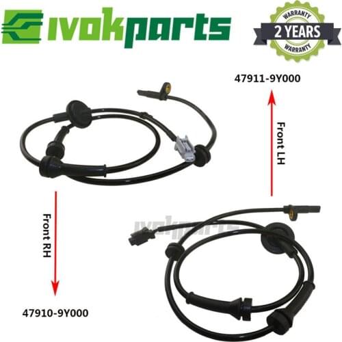 2pcs Front Alex Left & Right L/R ABS Wheel Speed Sensor For NISSAN TEANA I (J31) 2.0 2.3 3.5 2003-2008 47910-9Y000 47911-9Y00