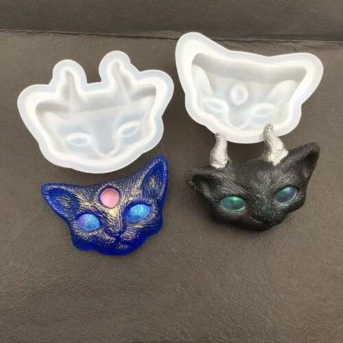 Cats Pattern DIY Crystal Epoxy Mold Handcraft Soap Cat Model Making Tool Practical Silicone Ornament Jewelry Pendant Decor Mould