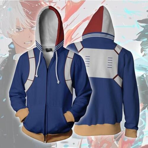 Hot My Hero Academia cos fashion Unisex loose Hooded coat Sweatshirts Todoroki Shoto large size S-5XL man Hoodies Sweatshirts