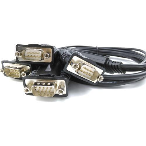 Ftdi usb to 4 port rs232 db9 adapter usb to four serial port cable