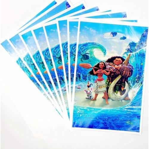 Cartoon Disney Theme Princes Moana Frozen 20pcs Pearl Film Plastic Candy Gift Bags Childrens Birthday Festival Holiday Party