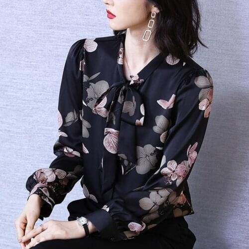 2021 spring and summer fashion new long-sleeved printed temperament shirt, western style blouse, lace chiffon shirt, leisure