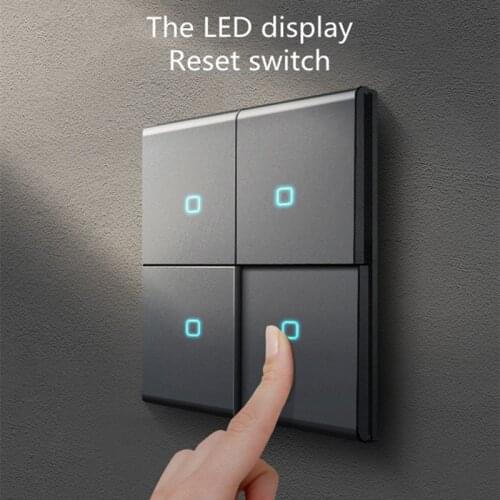 International General Standard Reset Point Switch, Kitchen Wall Light Switch, with LED Light, UK Kitchen Switch Wall Panel