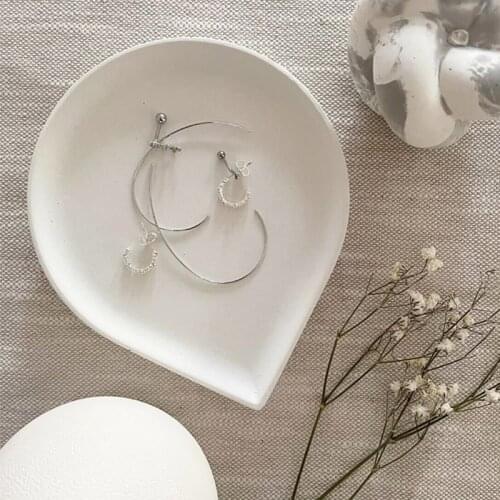 Aromatherapy Candle Tray Concrete Silicone Mold Drop Shape Design Disc Mold Cement Clay Tray Mold