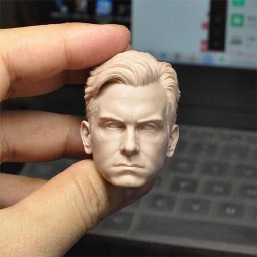 DIY Unpainted 1/6 Antony Starr Head Sculpt PVC Male Soldier Head Carving Fit 12'' Action Figure Body