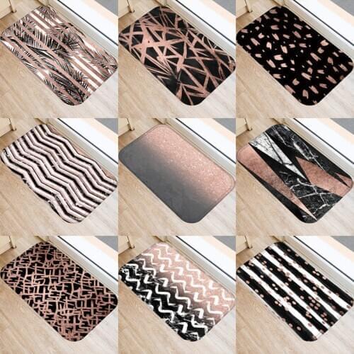 1pcs 40*60cm Stone Stripe Marble Pattern Anti-Slip Suede Carpet Door Mat Doormat Outdoor Kitchen Living Room Floor Mat Rug 48276