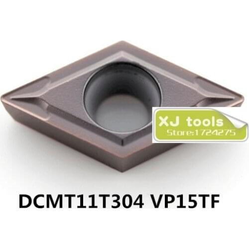 10pcs DCMT11T304 VP15TF/DCMT11T308 VP15TF carbide inserts for SDJCR/SDACR/SDFCR Turning Blades for Steel and Stainless Steel