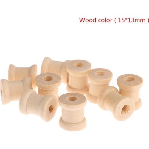 10Pcs/Pack Thread Wire Tools Wooden Bobbins Spools Reels Vintage Style Organizer For Sewing Ribbons Twine Wood Crafts Tools