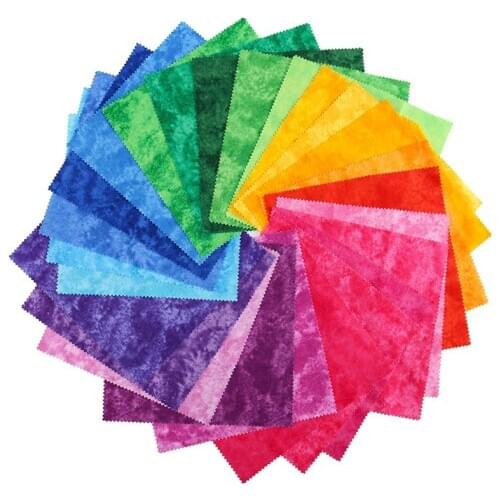 5 Pieces/Pack Halo-Dyed Rainbow Cotton Fabric Candy-Colored Diy Sewing Material Original Cloth 20*20cm/Piece TJ1011