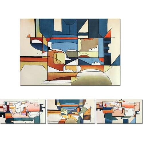 Abstract Geometric Wall Art 100% Hand Painted Oil Painting On canvas Colorful Handmade Paintings For Living Room Home Decor