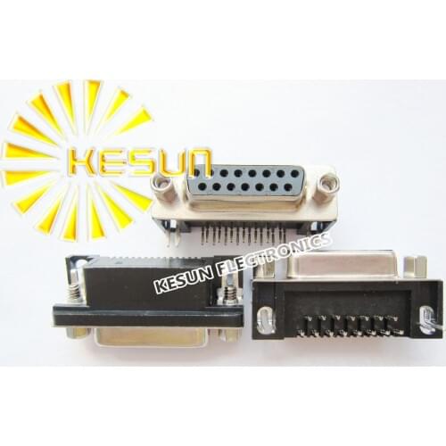 FREE SHIPPING 50pcs/lot DR15 15P 15Pin Female Serial PCB Standard Right Angle D-Sub Connector