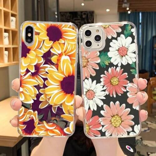 XSPING Yellow flower Small daisy sunflowe Phone Case For iPhone 12 Mini 11 Pro XS Max X XR 7 8 Plus