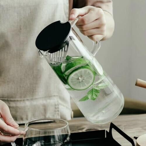 Large Capacity Cold Kettle Household Tea Infuser Cold Water Jug Heat-Resistant Glass Explosion-Proof Water Pitcher Juice