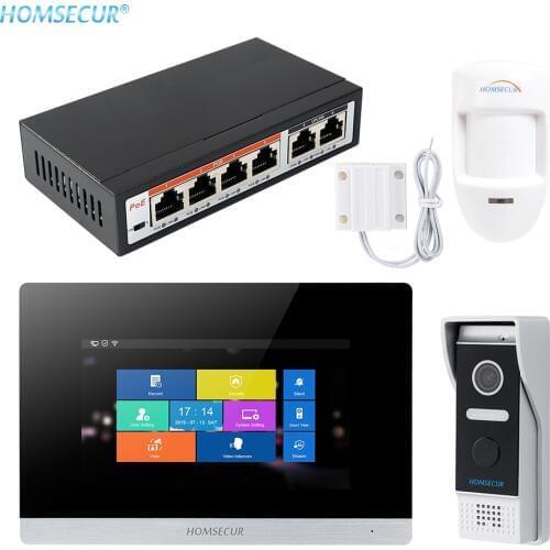 HOMSECUR 7" IP RJ-45 Video&Audio Home Intercom with Alarm System for House/Flat BC031IP-B+BM716IP-S