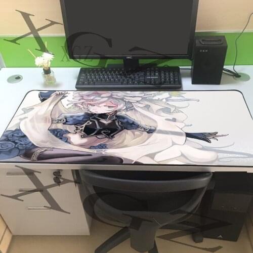 XGZ Game Player Large Size Black Lock-edge Mouse Pad Anime Aristocratic Princess Pattern Laptop Desk Mat Rubber Non-slip