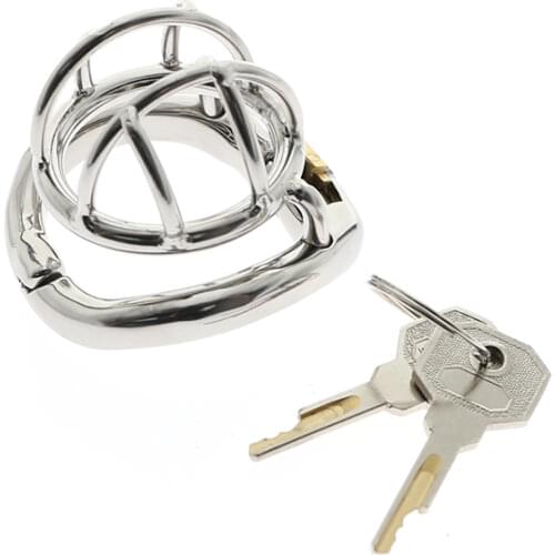 Stainless Steel Small Size Cock Cage Coke Lock Chastity Device Chastity Cage arc-shaped Cock Ring BDSM toys Bondage Fetish