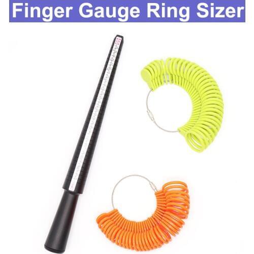 URANN Plastic Ring Size Gauges Set Measuring Ring with Rings Mandrel Sizer Finger Sizing Measuring Stick Ring Jewelry Tool U33