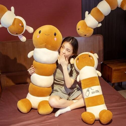 Cute Long Penis Pillow Plush Toy Stuffed Soft Animals Turn To Rabbit Cow Caterpillar Sleep Doll Kawaii Plushie Gift Home Decor