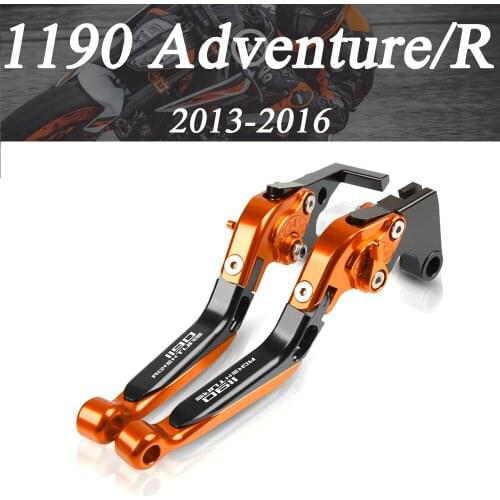 Motorcycle Accessories CNC Folding Extendable Brake Clutch Levers For KTM 1190 Adventure/R 2013-2016 with logo