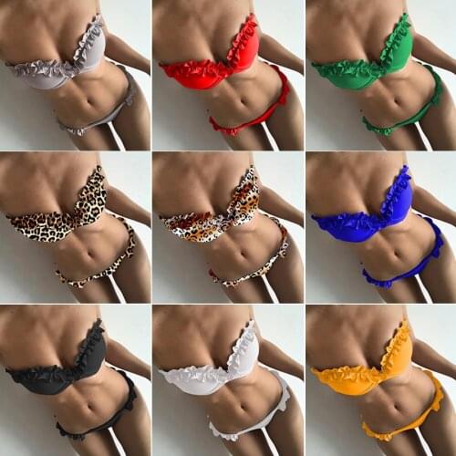 New 2021 flower bikini strap solid color hard bag swimsuit women lace swimwear European and American crochet bikini