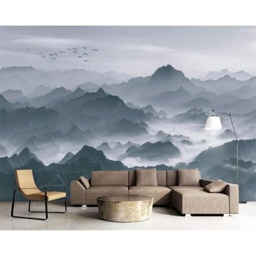 Beibehang Custom Wallpaper New Chinese Ink Painting Landscape Atmosphere Majestic Sofa TV Background Wall murals 3d wallpaper