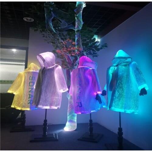Optical fiber science fiction dream of bright clothes of future soldiers