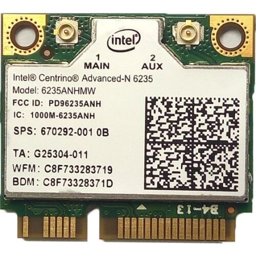 SSEA Wholesale New Wifi Bluetooth 4.0 Half MINI PCI-E Card For Intel Advanced-N 6235 6235AN HMW 300Mbps 2.4G/5GHz