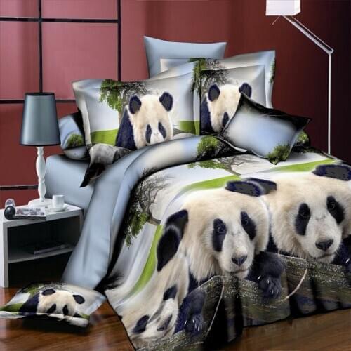 3d panda bedding set queen twin size duvet cover bed sheet pillow cases bed linen set
