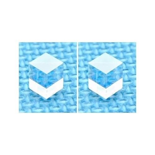 2PCS 10mm Dia 650nm Red PBS Transparent Polarizing Beam Splitter Cube Laser Lens