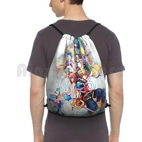 Kingdom Hearts Family Backpack Drawstring Bag Riding Climbing Gym Bag Kingdomhhearts Kingdom Hearts Love Great Anime Game