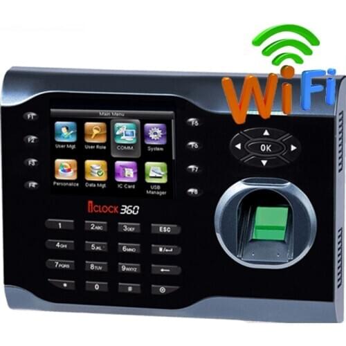 ZK iclock360 TCP/IP 8000 Users Fingerprint Time Attendance With T9 Inpute Biometric Time Recording Optional WIFI RFID Reader