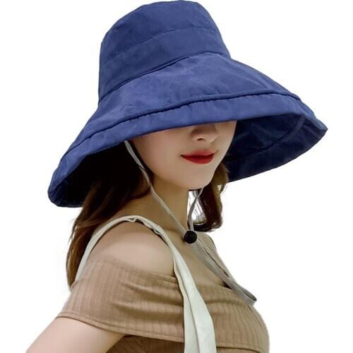 Fishing Man Hat Unisex Summer Foldable Bucket Cap Women Outdoor Sunscreen Cotton Fishing Hats Girl Solid Color Shade Caps TG0188