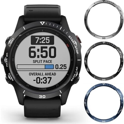 Blue/Black/Silver Dial Ring For Garmin Fenix 6X Stainless Steel Bezel Ring Anti-scratch Adhesive Cover Watch Accessories