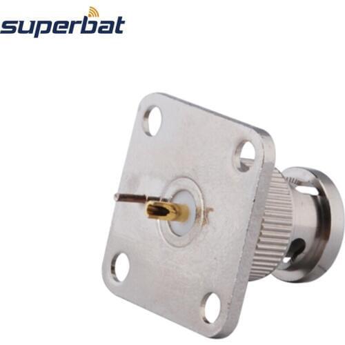 Superbat BNC Plug 4 Hole Panel Mount /Flange with Solder Cup Audio RF Coaxial Connector