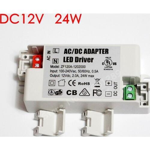 24W 2000mA MR16 MR11 LED Driver AC/DC Adapter Transformer Input AC 100V-240V Output DC 12V For LED spotlight and LED strip